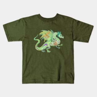 Enchanted Forest Dragon Pattern Kids T-Shirt